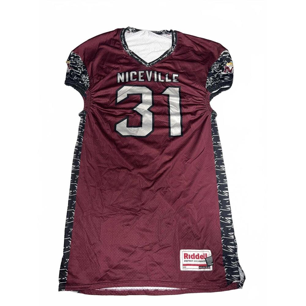 Niceville Football Jersey Size YXL Maroon with Black and White Accents